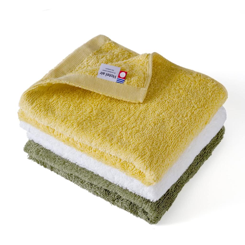oruta Imabari Towel Certified Face Towel Set of 3, Hotel Air, Made in Japan (9. Autumn)