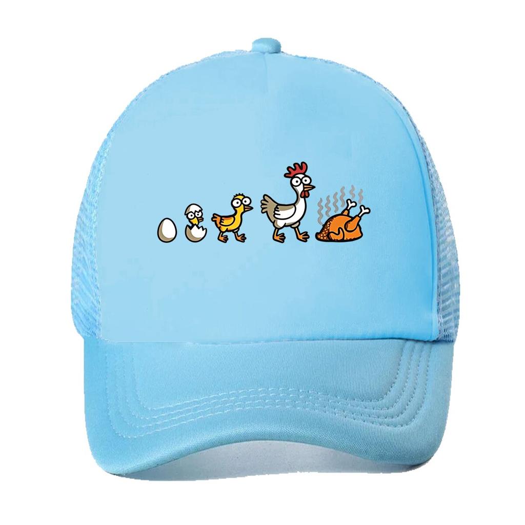 Unisexs Funny Chicken Life Cycle Print  with Rooster Hatcher Pointer  Mort Stages  Machine Washab  Mesh Baseball Cap