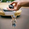 2D schattige auto acryl platte achteruitkijkspiegel hanger sleutelhanger accessoires