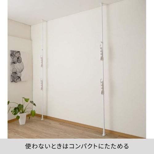 HEIAN SHINDO Indoor Clothes Drying Rack with Pole Holder, 2 Tiers, White, 10kg Load Capacity X 2, Height 175-275cm, TMH-62, Heian Shindo Kogyo