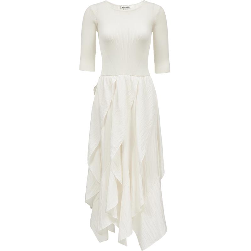 

VEROMODA 2025 Autumn Tiered Patchwork A-line Midi Dress 32537A038 L