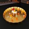 Metal gold saucer household tea tray light luxury European tray living room handicrafts gifts creative ornament fruit plate