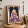 Disney Oil Painting Kit Home Bedroom Wall Decor Handmade Gift, Rapunzel Princess Painting By Numbers Kits For Adults Easy Beginners