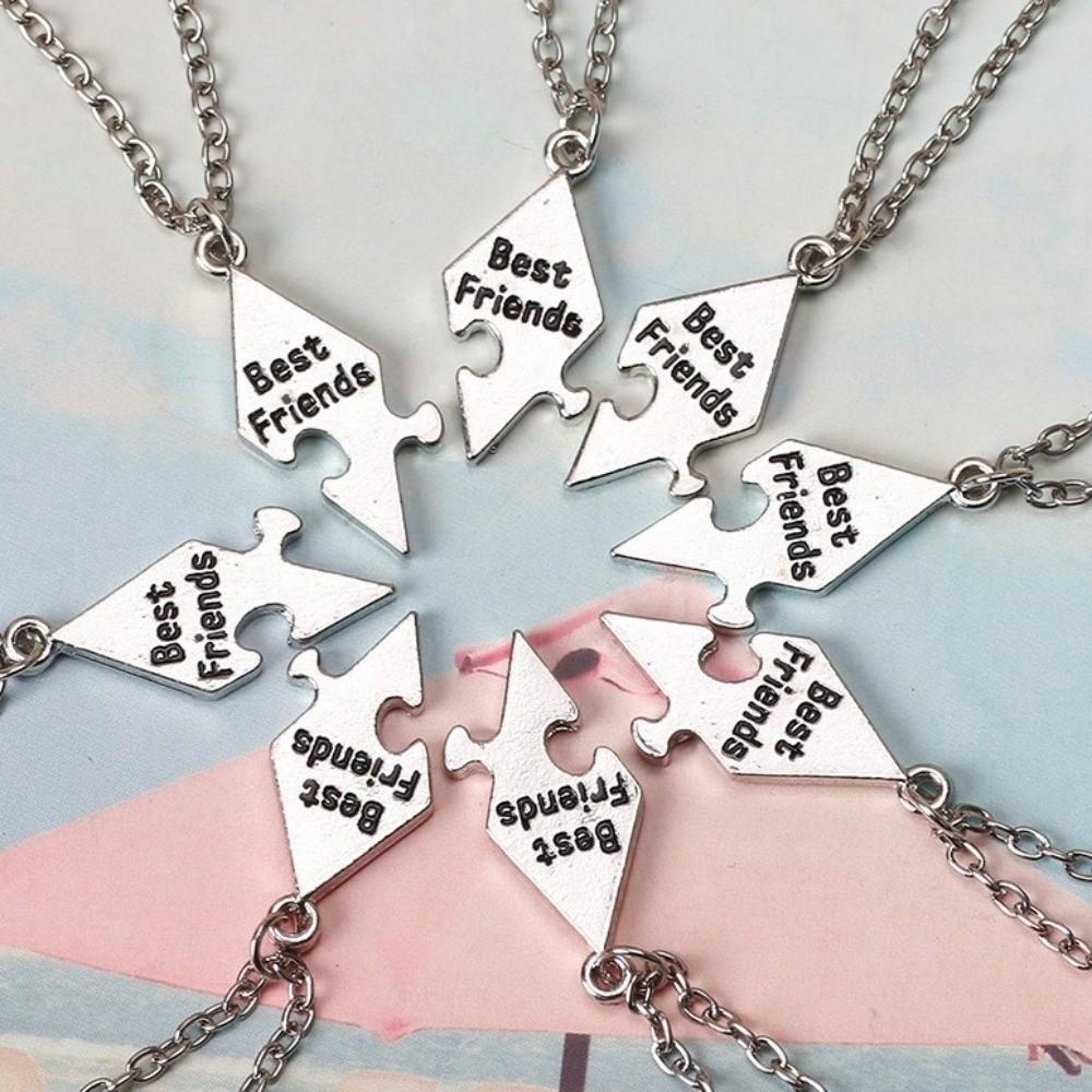 Silver Best Friend Necklace Creative Multi-person Splicing Necklace Friendship Necklace Ladies