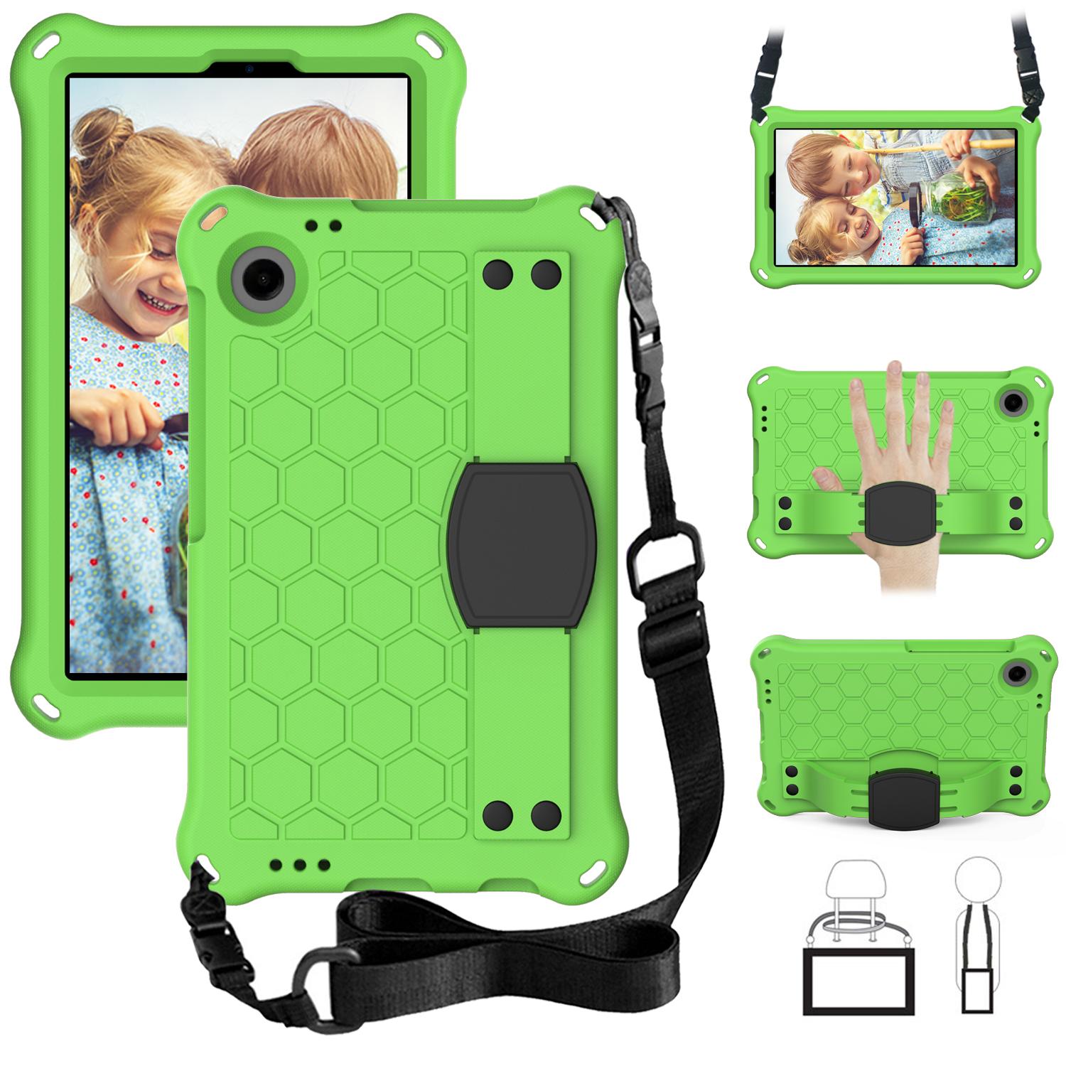 Étui pour enfant pour Samsung Galaxy Tab A9 8,7 pouces SM-X110 X117 A11 8,7  SM-X130 X135 Housse de tablette avec bracelet en nid d'abeille A9 8.7 SM-X110 X115