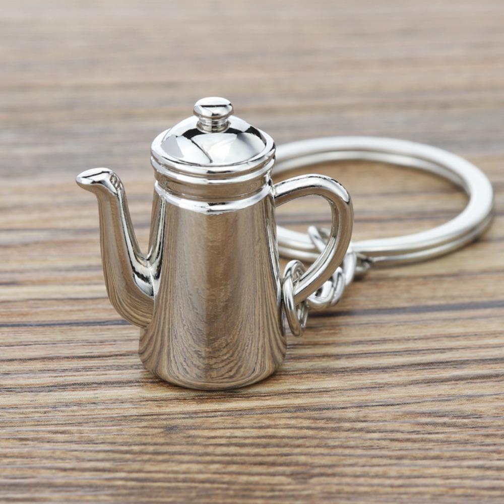 Mini 3D Creative Coffee Keychain Metal Creative Barista Coffee Keychain  Miniature Pendants