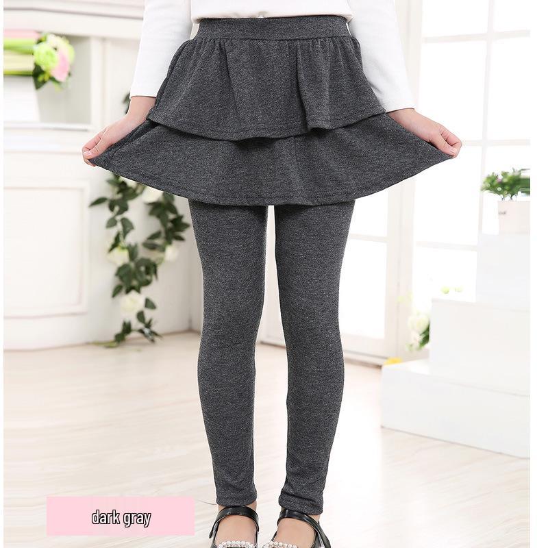 Girls' Multi-Color Elastic Skirt-Pants - Spring and Autumn Korean Style Children's Wear