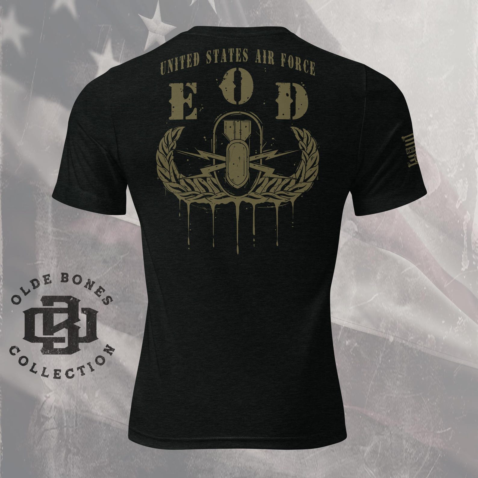Air Force EOD Tri-Blend Black T-Shirt 3XL