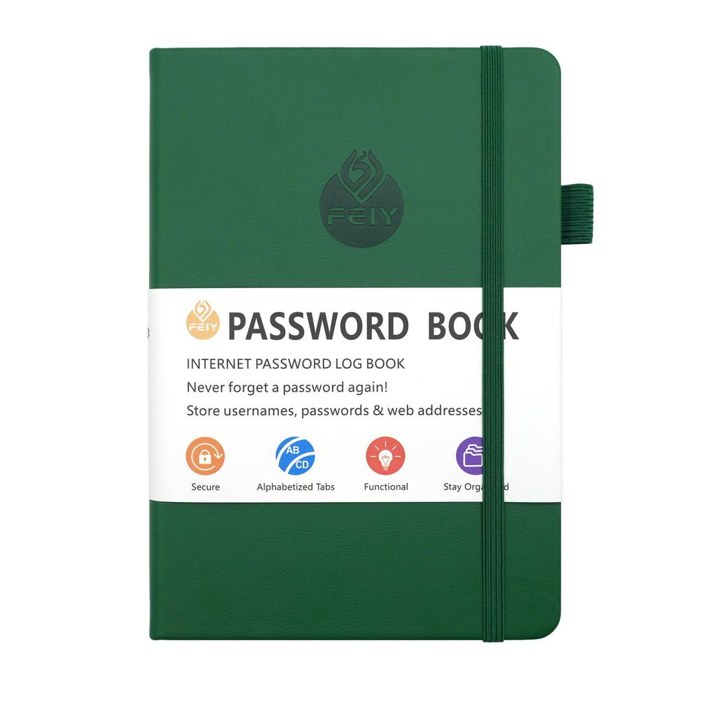 32K English Minimalist Password and Address Book with Cross-border Ribbon