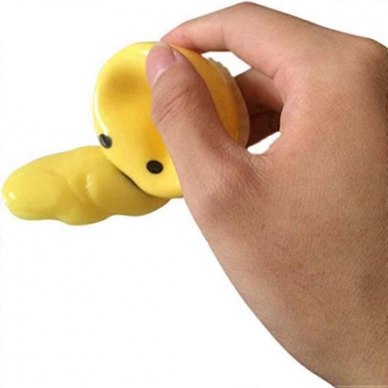 Yellow Round Vomit Sucking Lazy Yolk Vent Stress Tricky Game Relief Toy