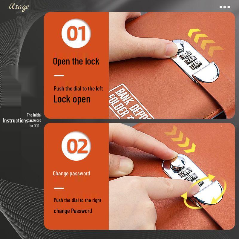 Password-Protected Deposit Book Holder with Combination Lock