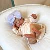 Reborn Baby Doll Romy Cute 18 Inch Lifelike Asleep Soft Cloth Body Simulation Newborn Doll Wear Pretty Bow Hat 3D Painted Realistic Baby Doll Kid Toys