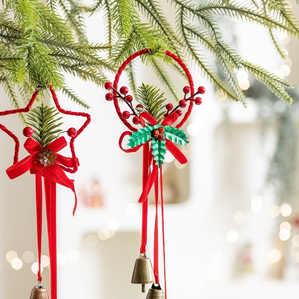 Handmade Craft Retro Christmas Bells Red Xmas Tree Hanging Bells  Christmas Tree Decor