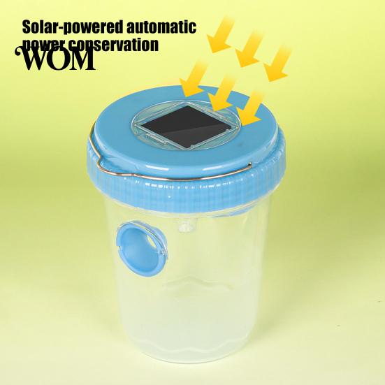 Umweltfreundliche Wespenbekämpfung Außen Solarfalle, Hängender Wasserdichter Hornissenfalle Eimer, Wiederverwendbare Gelbwesten Fruchtfliegen mit Licht LED