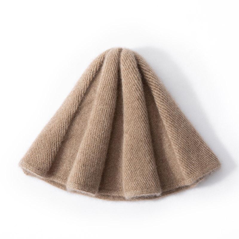 New Solid Color Basin Hats for Women in Autumn and Winter Warm Ear Protecting Headscarves  Fashionable Knitted Fisherman Hats