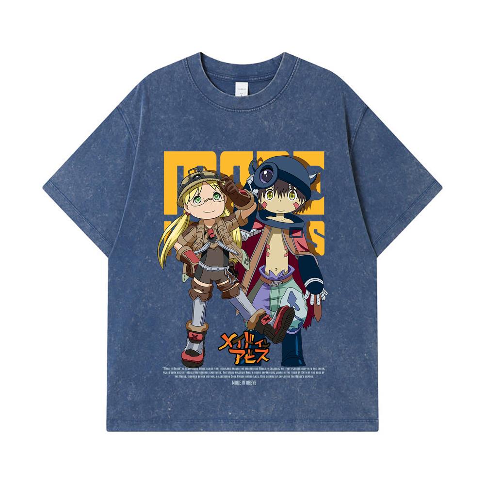 275 GSM Washed T-shirts 100% Cotton Made in Abyss V1 Print Unisex Heavy Cotton T Shirt