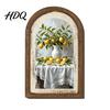 Floral Wall Art Decor Lemon Arched Decor Pastoral Flowers Wooden Sign Nordic Retro Arch Hanging Style Decoration for Home Kitchen Bedroom
