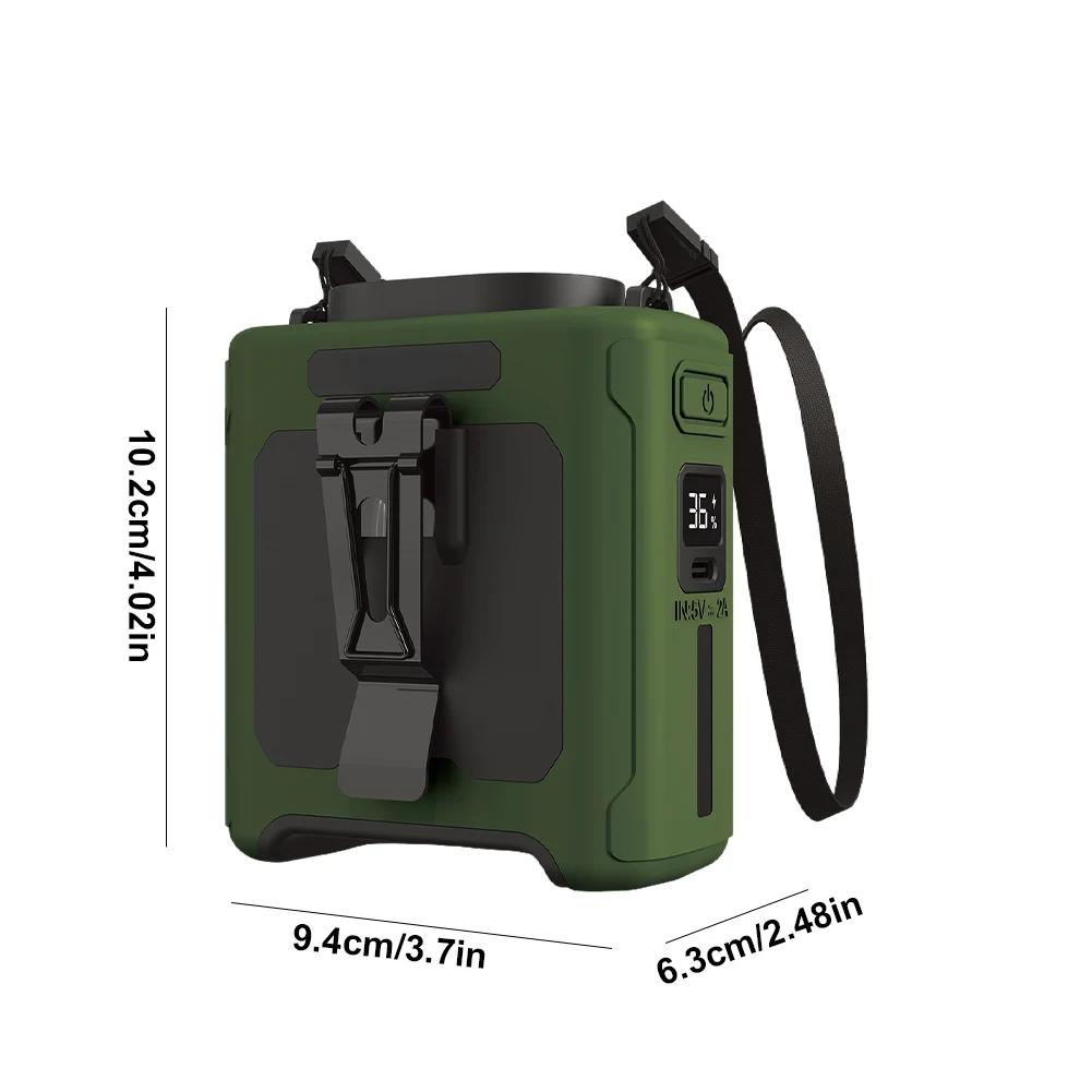 Waist Clip Fan Portable Mini Hanging Neck Fan USB Rechargeable Small Outdoor Travel Camping Waist Fan with Power Bank LED Light