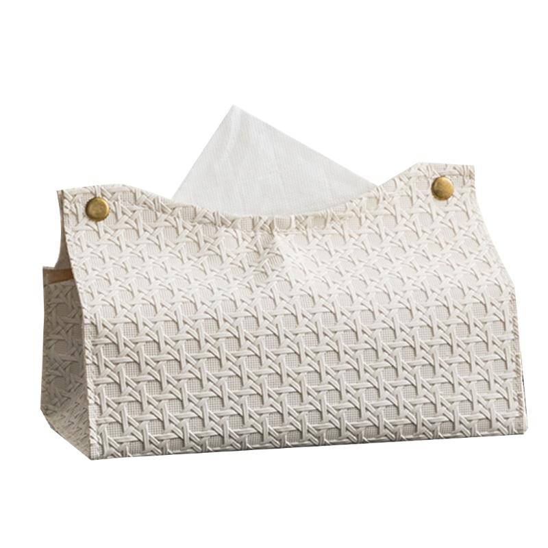 Decorative Rectangular Tissue Box-Case PU Leather Tissue  Holder for Bathroom Modern Tissue Box Holder Office