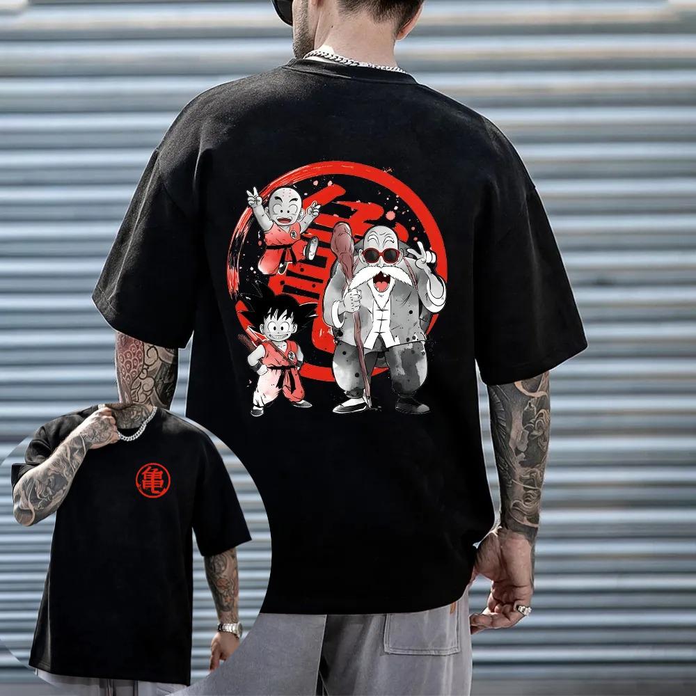 Maglietta Dragon Ball da uomo in puro cotone, casual, girocollo, maniche corte, abbigliamento sportivo estivo, top casual a maniche corte