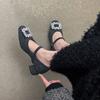 Casual single shoes sweet and elegant foot cover solid color heels bag head non-slip fashion thick heel