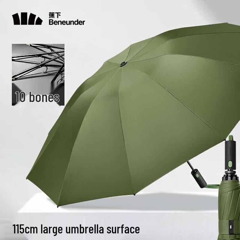 Jiaoxia Windproof 10-Rib 3-Fold Manual Umbrella