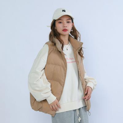 Women's Loose One Size Korean Standing Collar Vest Women's Tank Top New Simple Down Coat