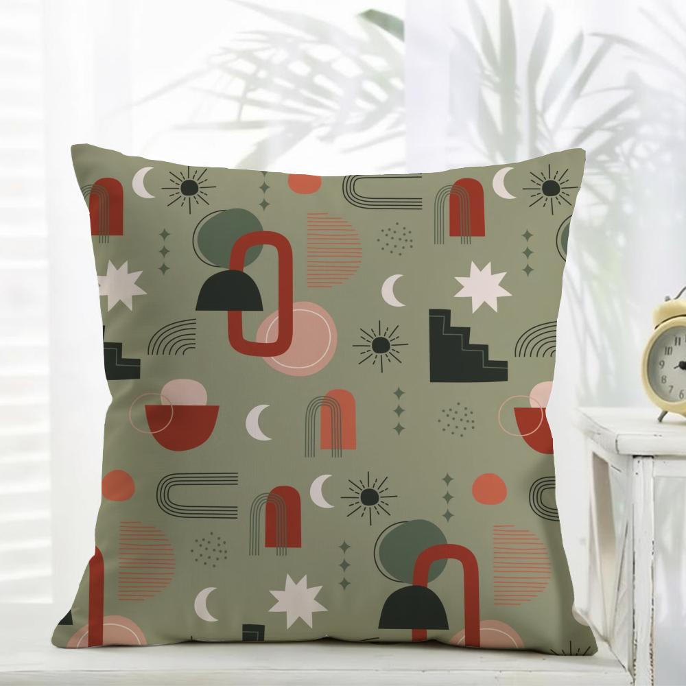 Boho Plant Nordic Cushion Cover Comfort Daily Washable Linen Soft for Sofa Bed Home Room Decor