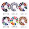 12-Grid Iridescent Rhinestone Nail Art Palette with AB Water-Inspired Rhinestones & Varied Shape Stickers
