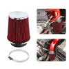 MUTEKI Car Air Filter Universal 76mm Air Filter Mushroom Type Air Intake Filter Adjustable Replacement Filter (Red)