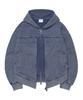 Nomanual Vintage Layer Hooded Zip-Up - Washed Navy