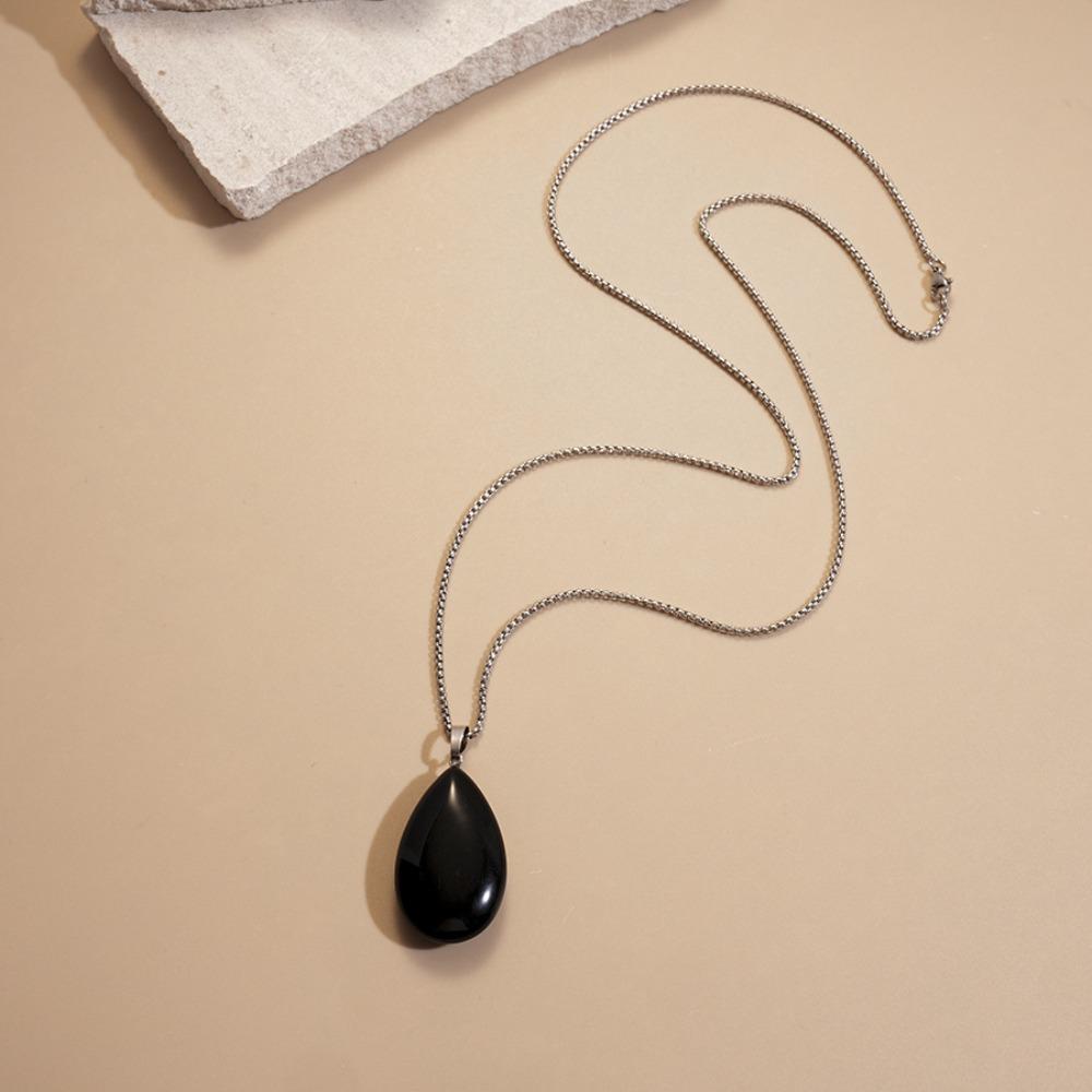 

Ожерелье с камнем-личностью Аксессуары для одежды Модная бижутерия Элегантная цепочка для ключицы Ханфу чёрный