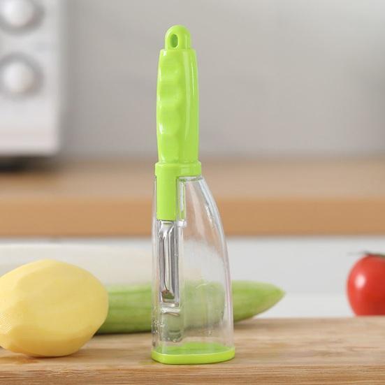 Multifunkční škrabka s vestavěným úložištěm Nerezové čepele Škrabka na ovoce a zeleninu Ergonomická rukojeť Kuchyňský pomocník na loupání