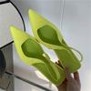 Fashion Eilyken Elegant Pointed Toe Women Pumps Slingbacks Stripper Sandals Prom Mule Shoes Fluorescent Color Large Size 43