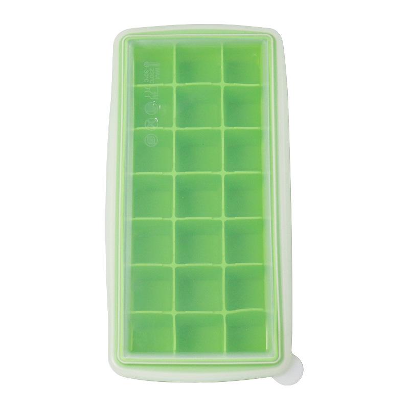 Silicone Ice Tray with Lid - 21 Compartment Fresh-Keeping Box for Cocktail Ice Cubes