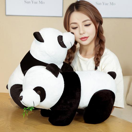 Realistic Panda Baby Doll Huggable Lifelike Plush Toy Stress Relief Security-enhancing Calming Effect Panda Toy