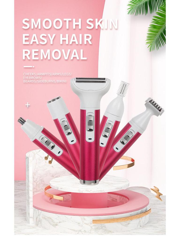 Women's Multifunctional Electric Shaver & Trimmer Set for Underarms, Legs, and Eyebrows