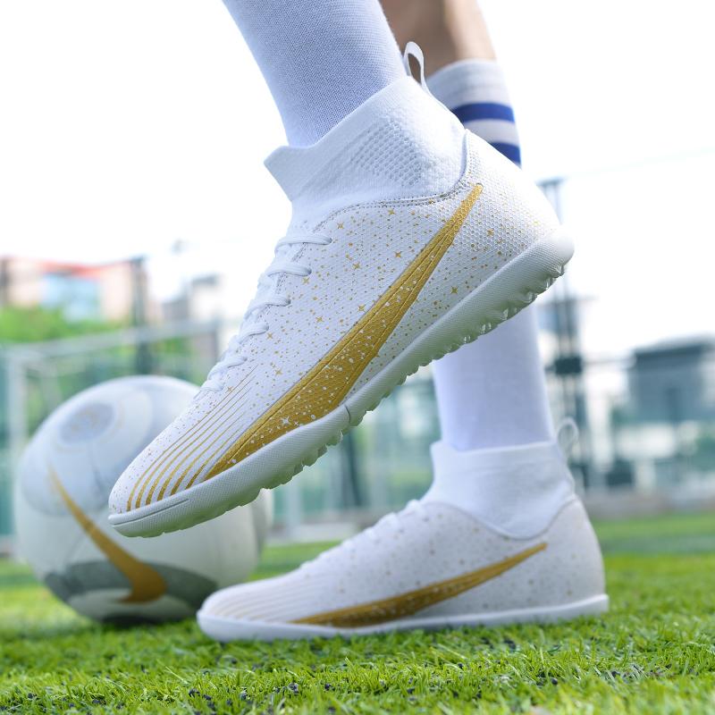 36-47  Men's High-top Socks Football Shoes Youth Sports Shoes Football Training Shoes Children Football Boots