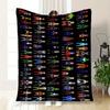 Superhero Pixel Art Poster: 60 Character Grid PrintBlanket Flannel Throw Blanket for Sofa, Bed, Travel, Camping, Office, Couch, Chair