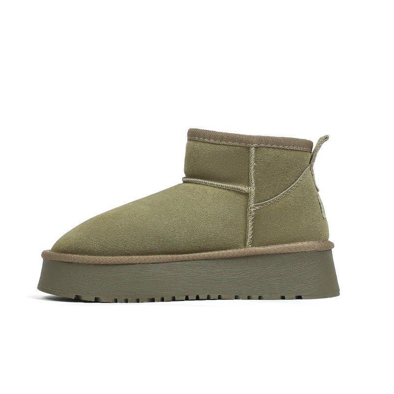 Sheepskin and fur integrated snow boots women's new rubber light foam non-slip lightweight versatile wool warm short boots