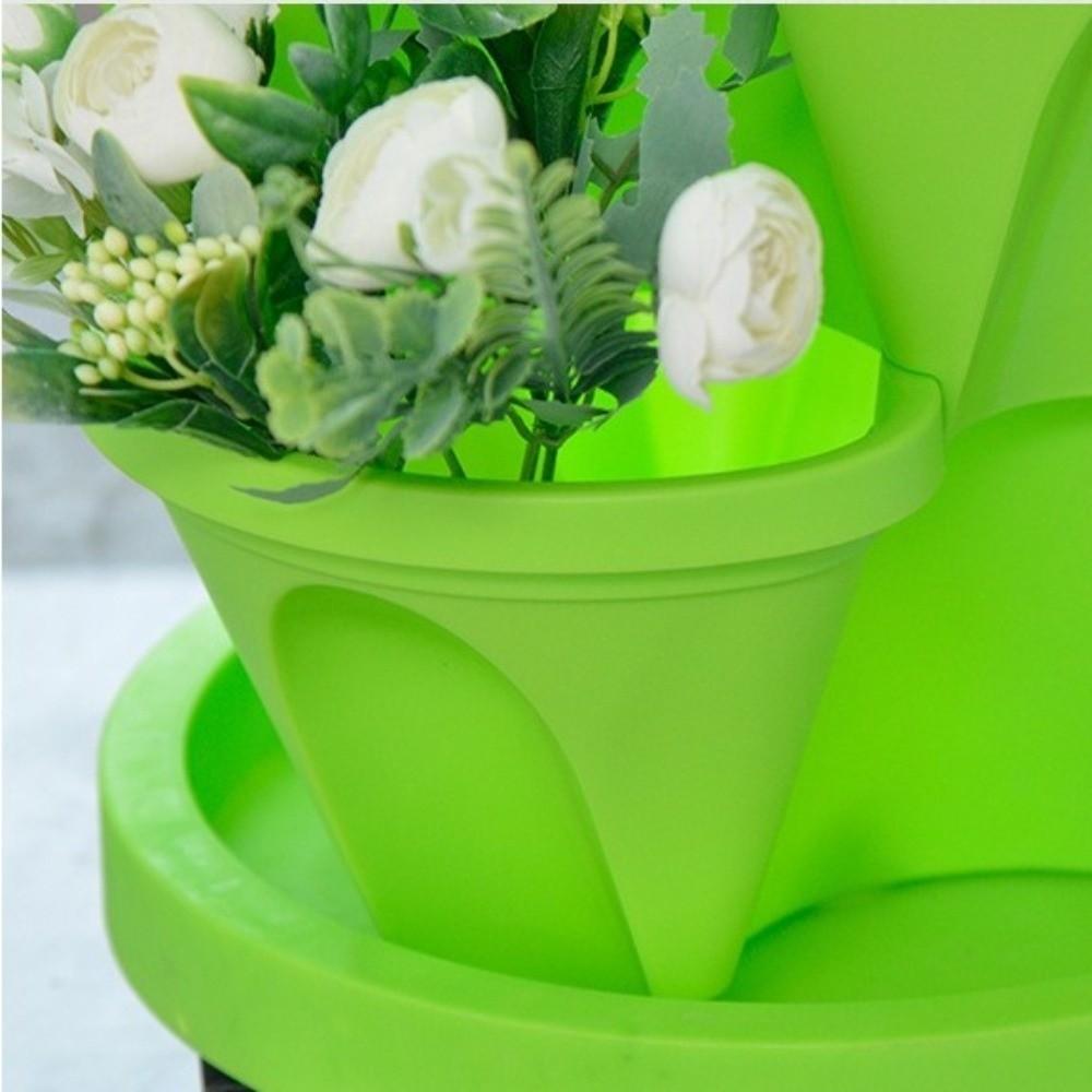 3/4 Petal Vertical Pot Plastic Planting Container Durable Stackable Flower Pot  Home