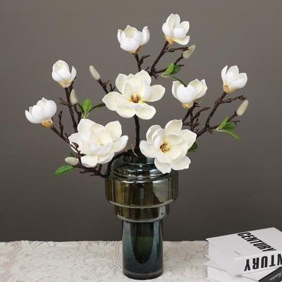 Large Magnolia Artificial Flower Bouquet for Living Room - High-End Floor Stand Floral Decoration