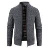 Muži Podzim Zima Kabát Stojánek Límec Pletené Jednobarevné Silný Cardigan Elastické Dlouhé rukávy Zapínání na zip Měkký pánský svetr
