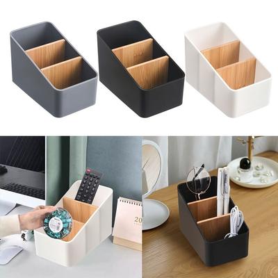 Cosmetic Storage Desktop Storage Box 4 Grids Living Room Organizer Durable TV Remote Holder