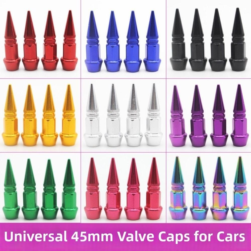 4pcs Universal Pointed Valve Tips Sharp Pointed Auto Parts Tire Valve Cover Bicycle and Motorcycle
