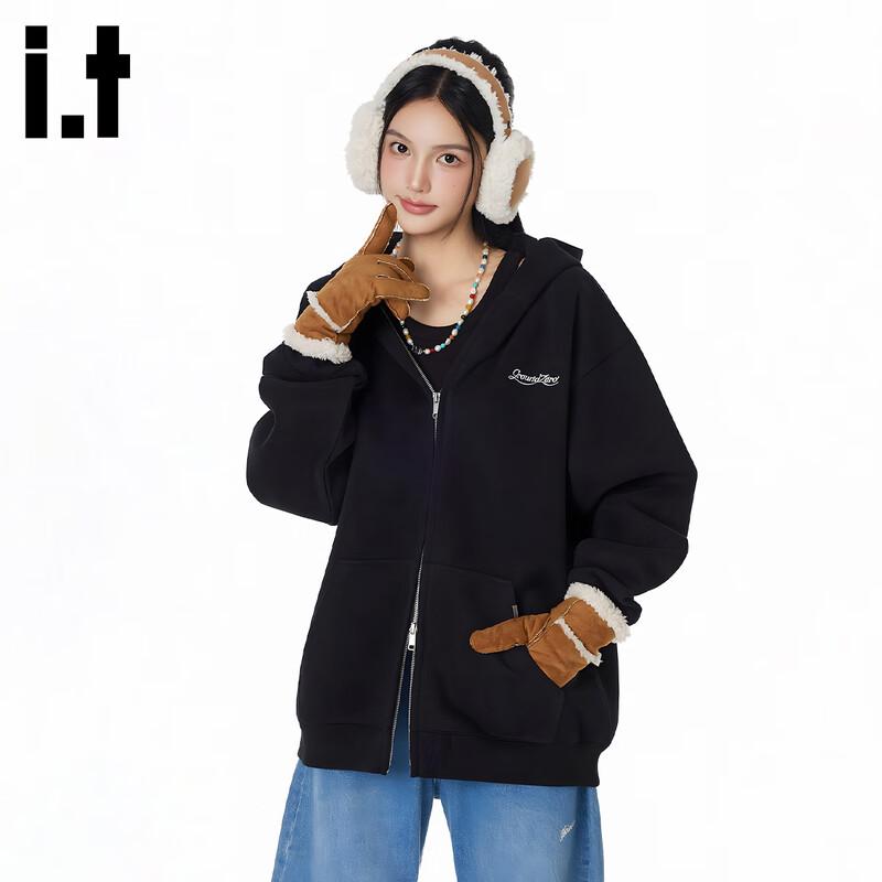 GROUND ZERO Embroidered Hooded Cardigan Sweatshirt M