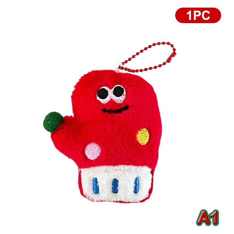 Kawaii Christmas Plush Keychain Christmas Tree Deer Hanging Ornaments Christmas Gift Schoolbag Keychain Bag Pendant Kids Gift