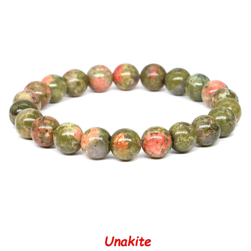 Natural Stone Bracelet Healing Crystal Amethyst Quartz Agate Round Loose Bead Elastic Stretch Bangle For Women Men Jewelry Gifts