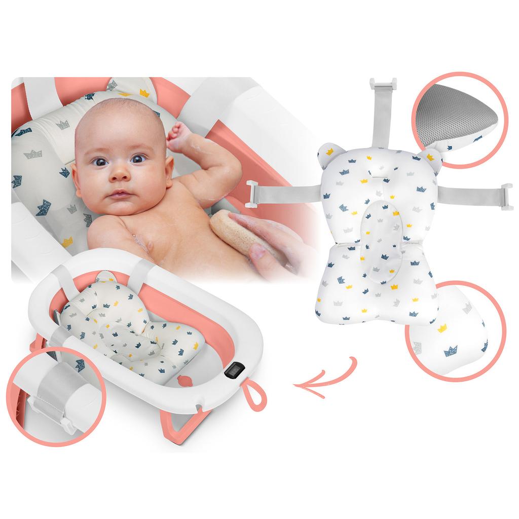 Folding Bathtub For Babies & Toddlers With Thermometer And Insert, Ricokids , &