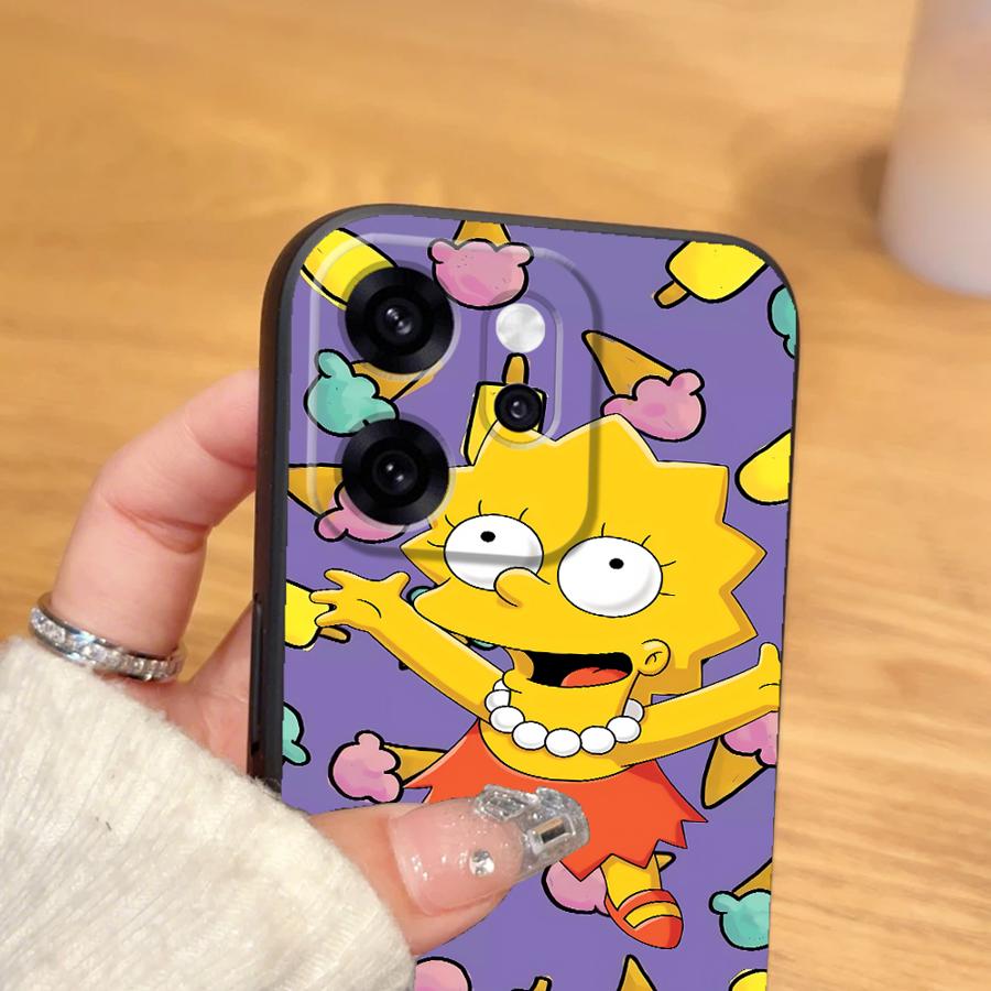 Phone Cover Case for Oppo A76 F9 F11 F29 A93 A98 A96 A74 A84 A78 Reno 4F 5 6 7 8 10 11 14 A83 S-simpsons Donut
